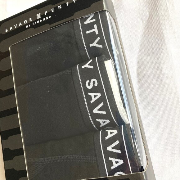 Savage X Fenty 3-Pack Boxer Briefs Cotton Men's Medium M Black Caviar NEW - Picture 3 of 9